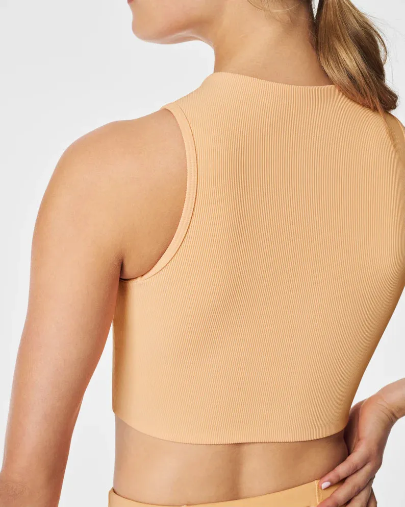 SPANX Contour Rib Mock Neck Crop Top