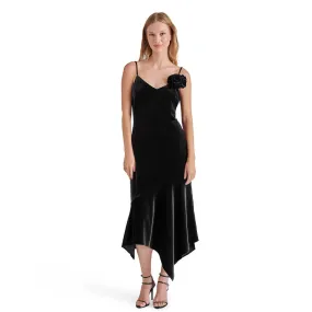 Steve Madden Lucille Velvet Rosette Midi Dress