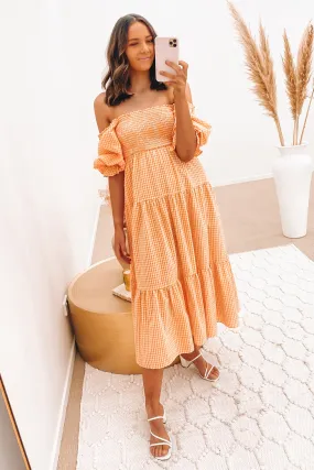 Stevie Midi Dress Orange