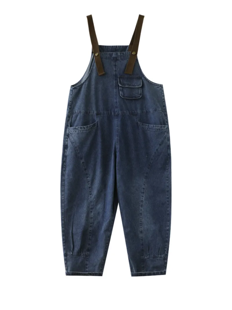 Stylish Denim Casual Loose Western Dungarees Overalls