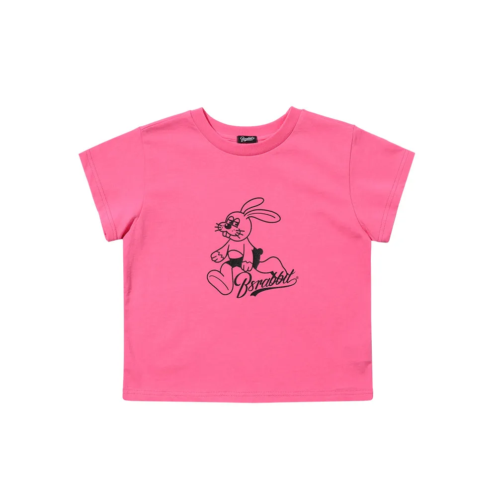 SUMMER SUNDAY RABBIT CROP TOP PINK