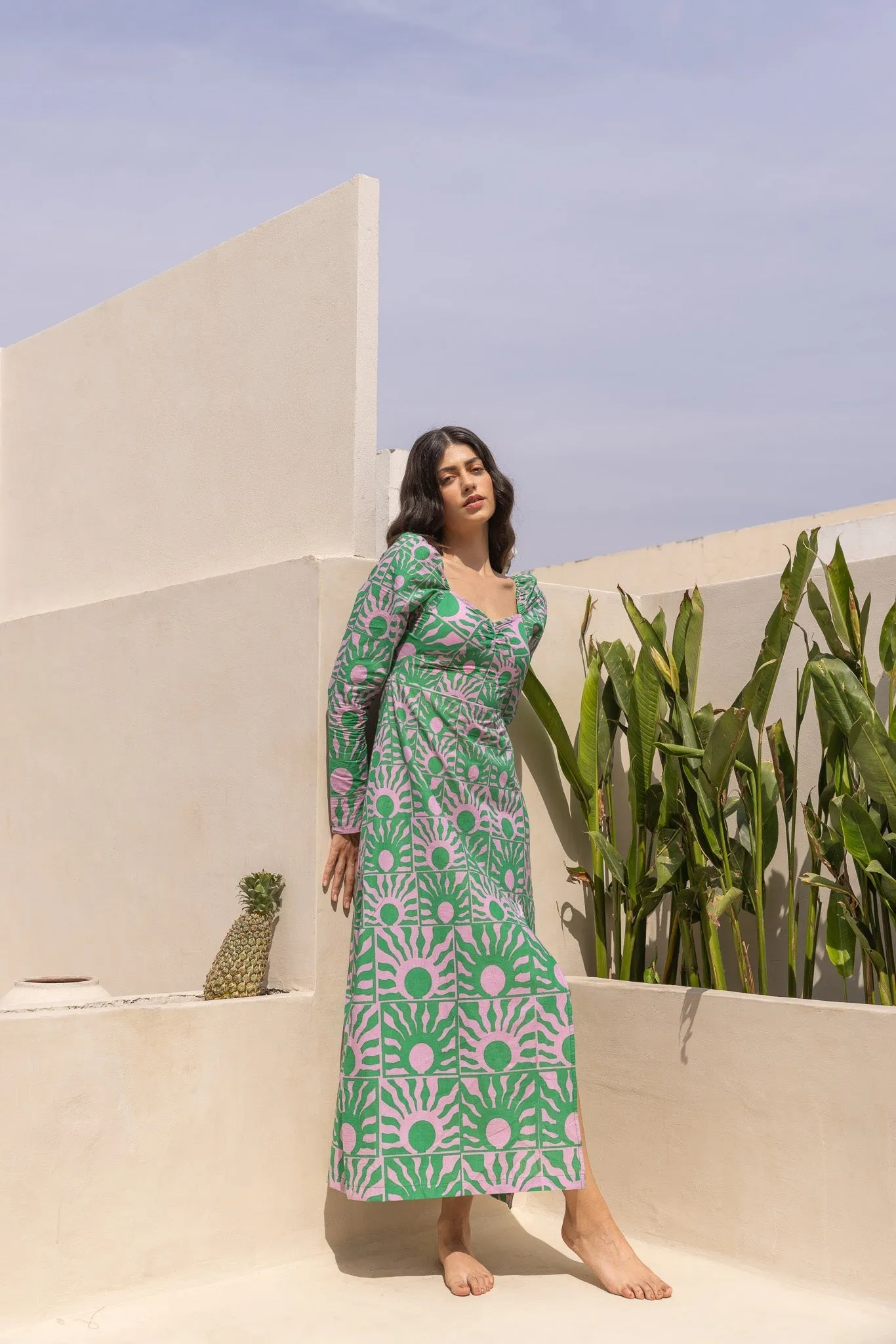 Sunny Guava Midi Dress