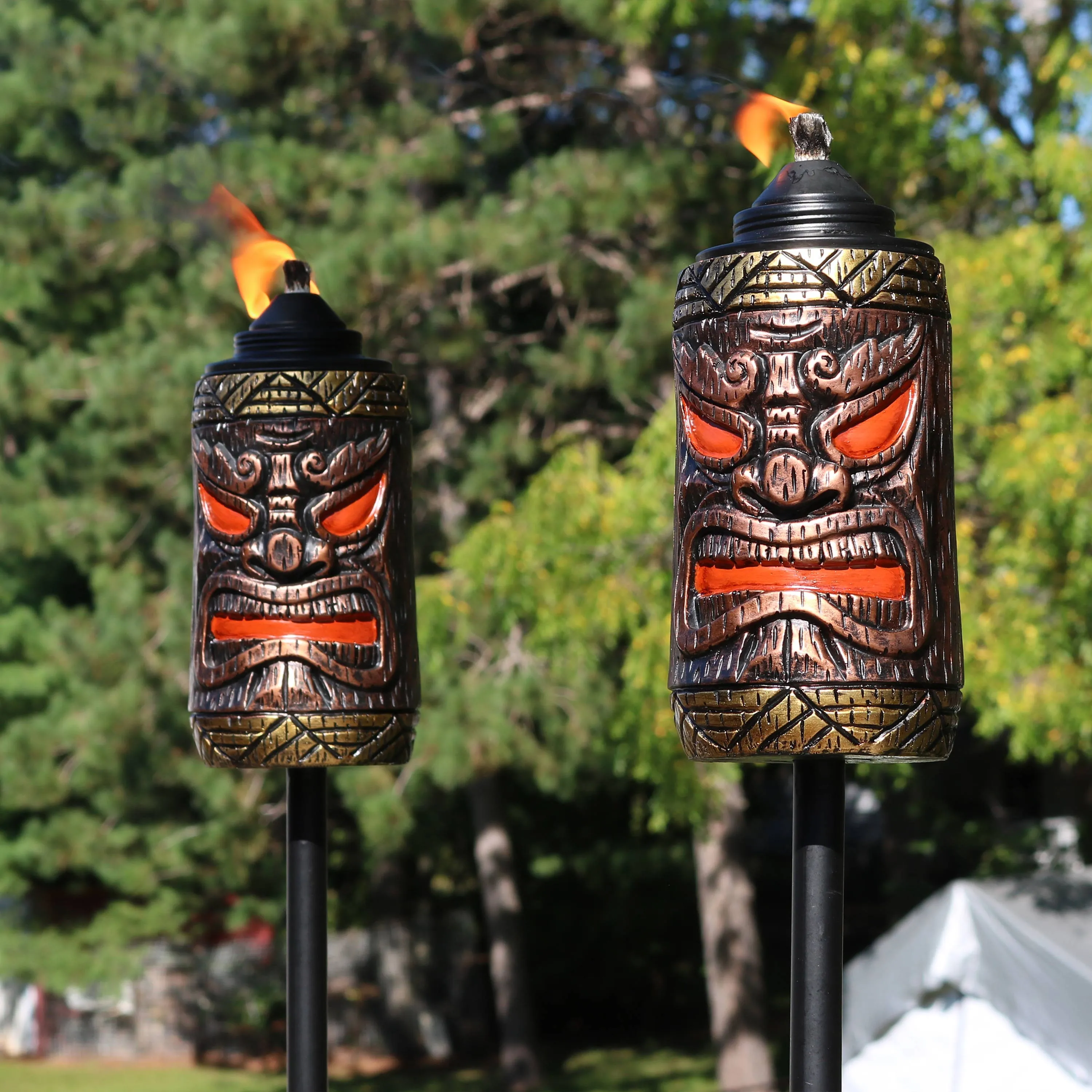 Sunnydaze 3-in-1 Tiki Face Outdoor Patio Torch