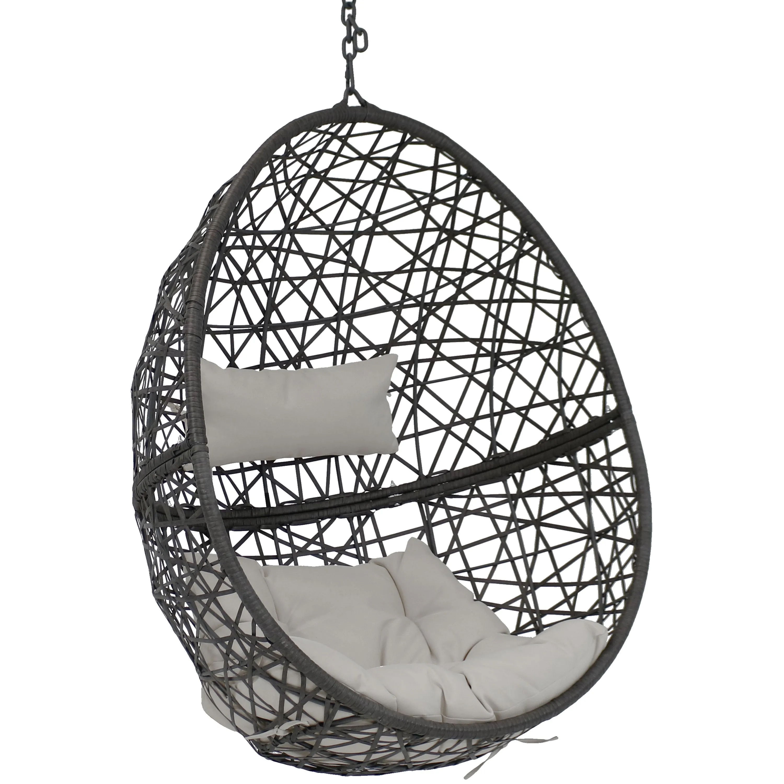 Sunnydaze Caroline Outdoor Hanging Egg Chair with Cushion