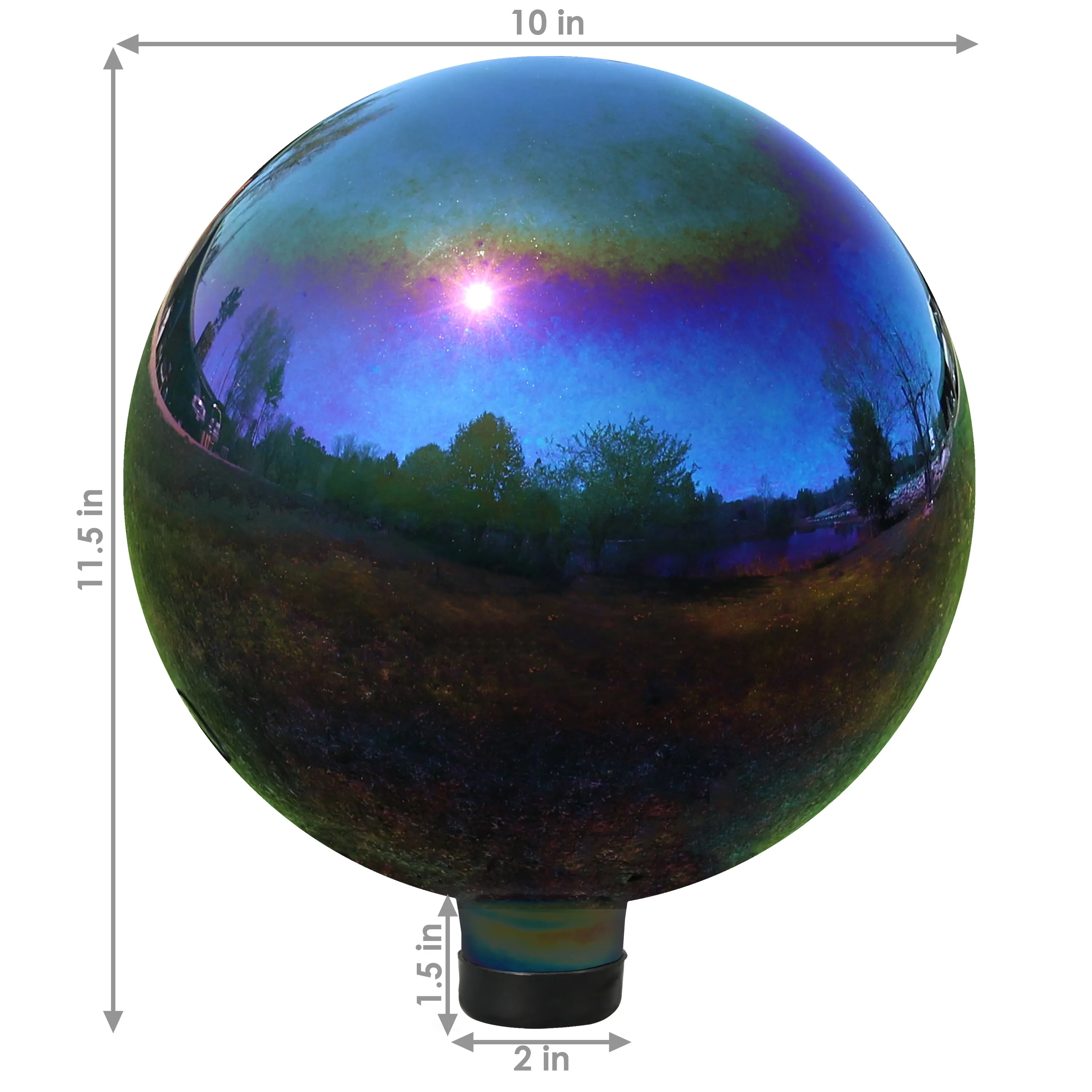 Sunnydaze Mirrored Glass Gazing Globe - 10"