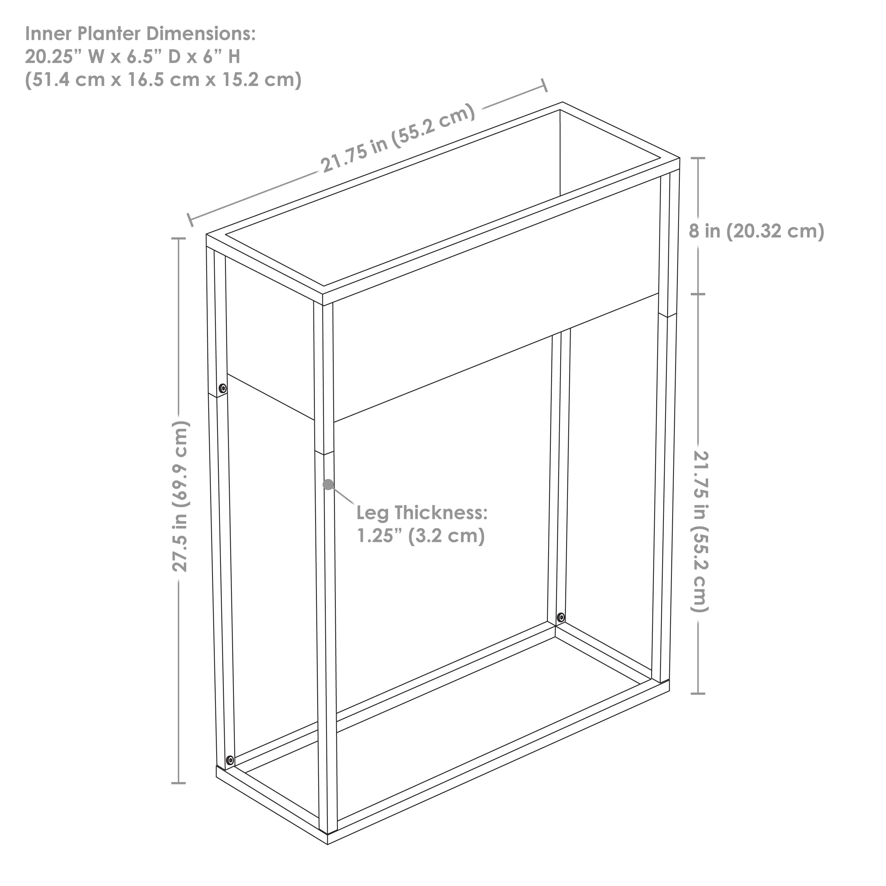 Sunnydaze Modern Simplicity Metal Raised Planter Box with Legs - Black - 27.5"