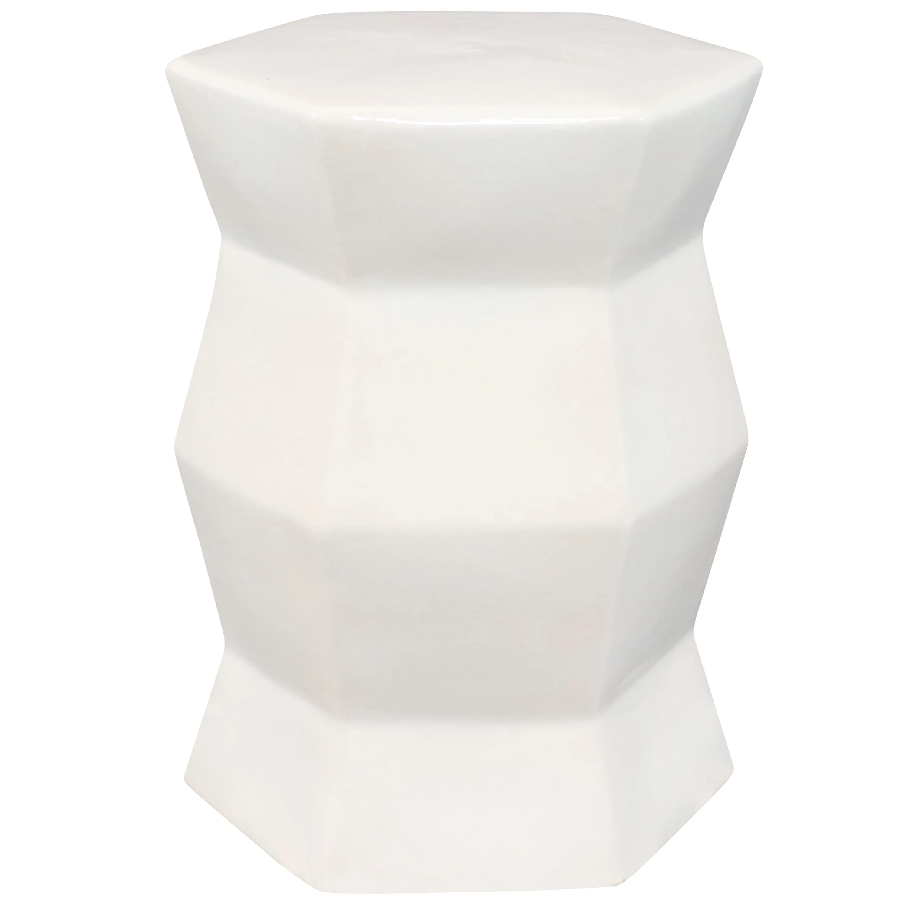 Sunnydaze Moderno Geometric Ceramic Garden Stool Side Table - 17.25"