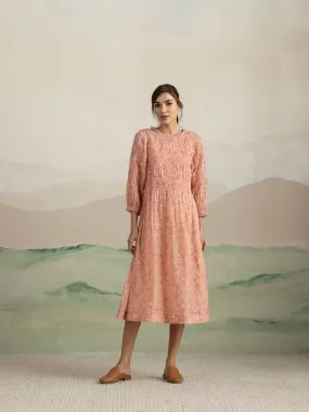 Sunset Bird Smock Midi Dress