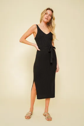 Tank Rib Side Slit Midi Dress