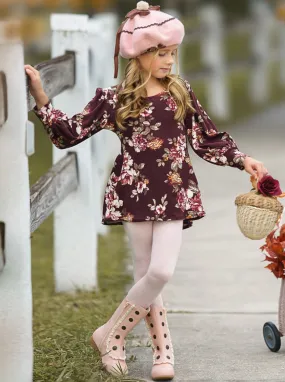 Think Of Me Floral Hi-Lo Tunic And Legging Set