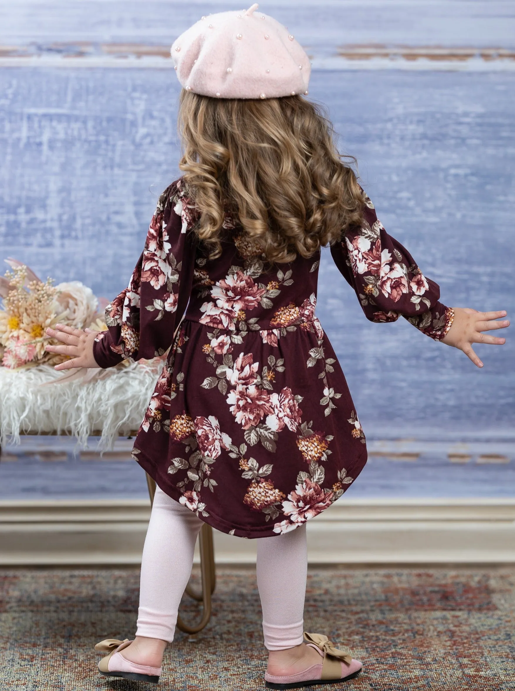 Think Of Me Floral Hi-Lo Tunic And Legging Set