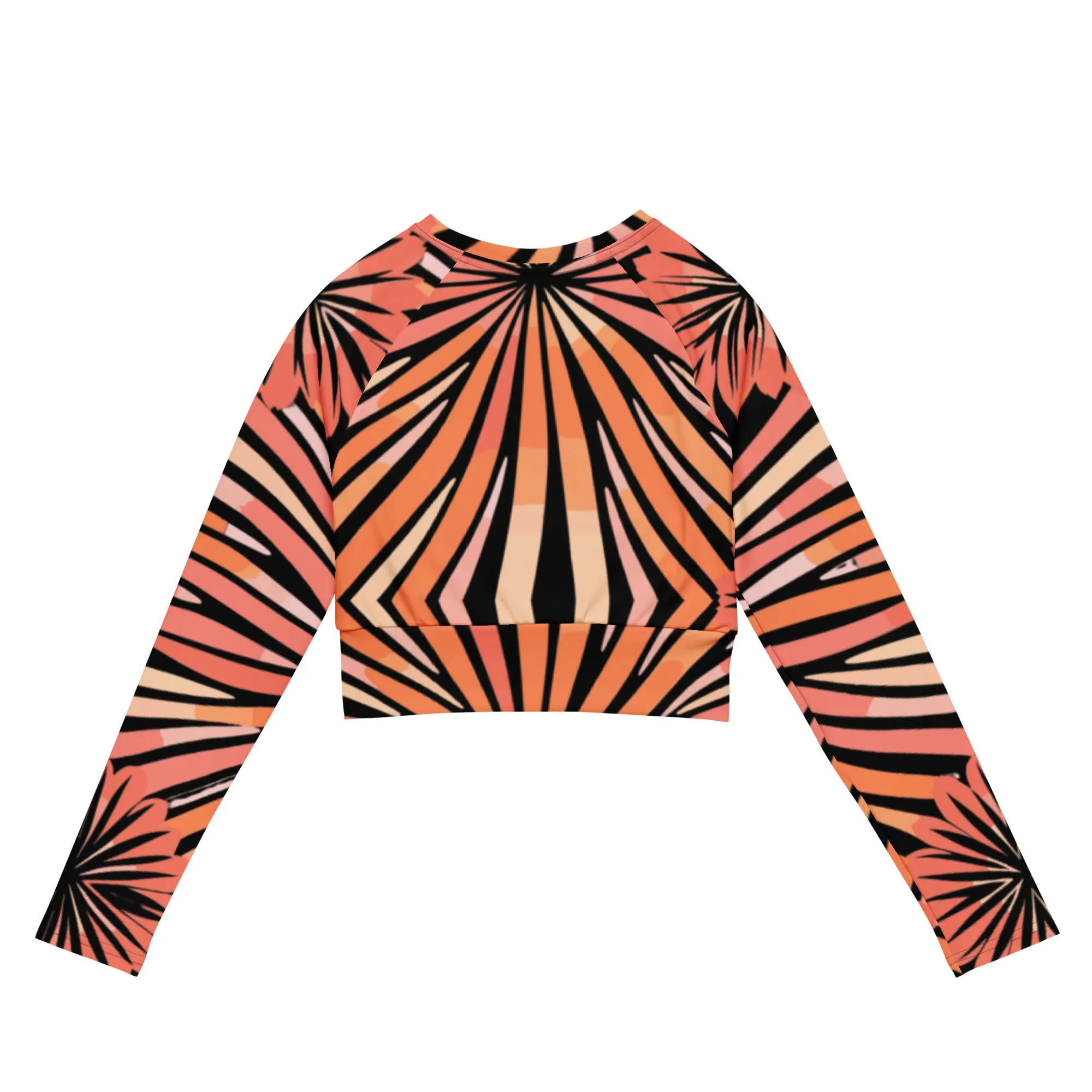 Tie-dye Recycled Long-sleeve Crop Top Peachy Tiger Shark