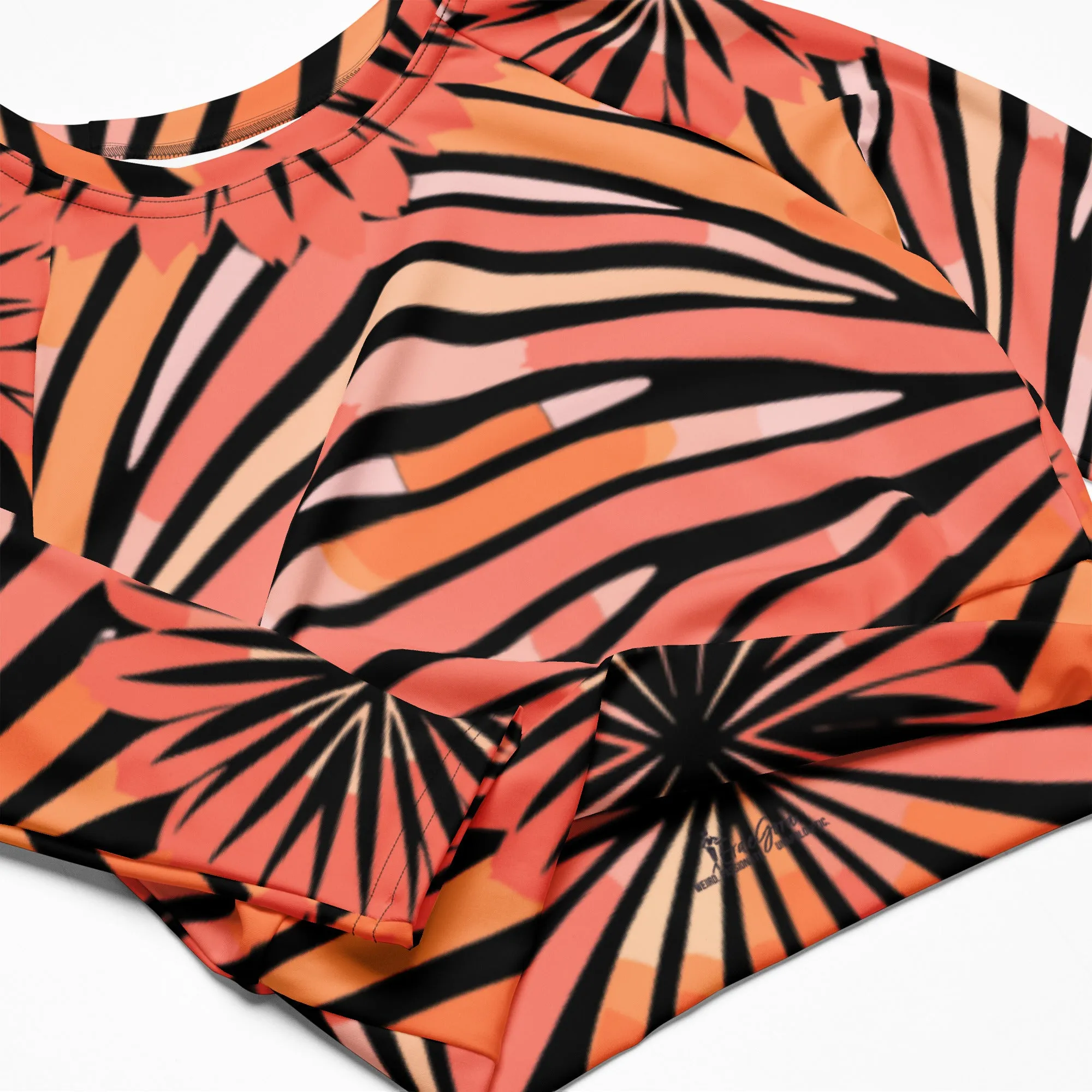 Tie-dye Recycled Long-sleeve Crop Top Peachy Tiger Shark