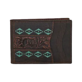 Trenditions Red Dirt Men's Bifold Tooled Accent Turquoise Wallet