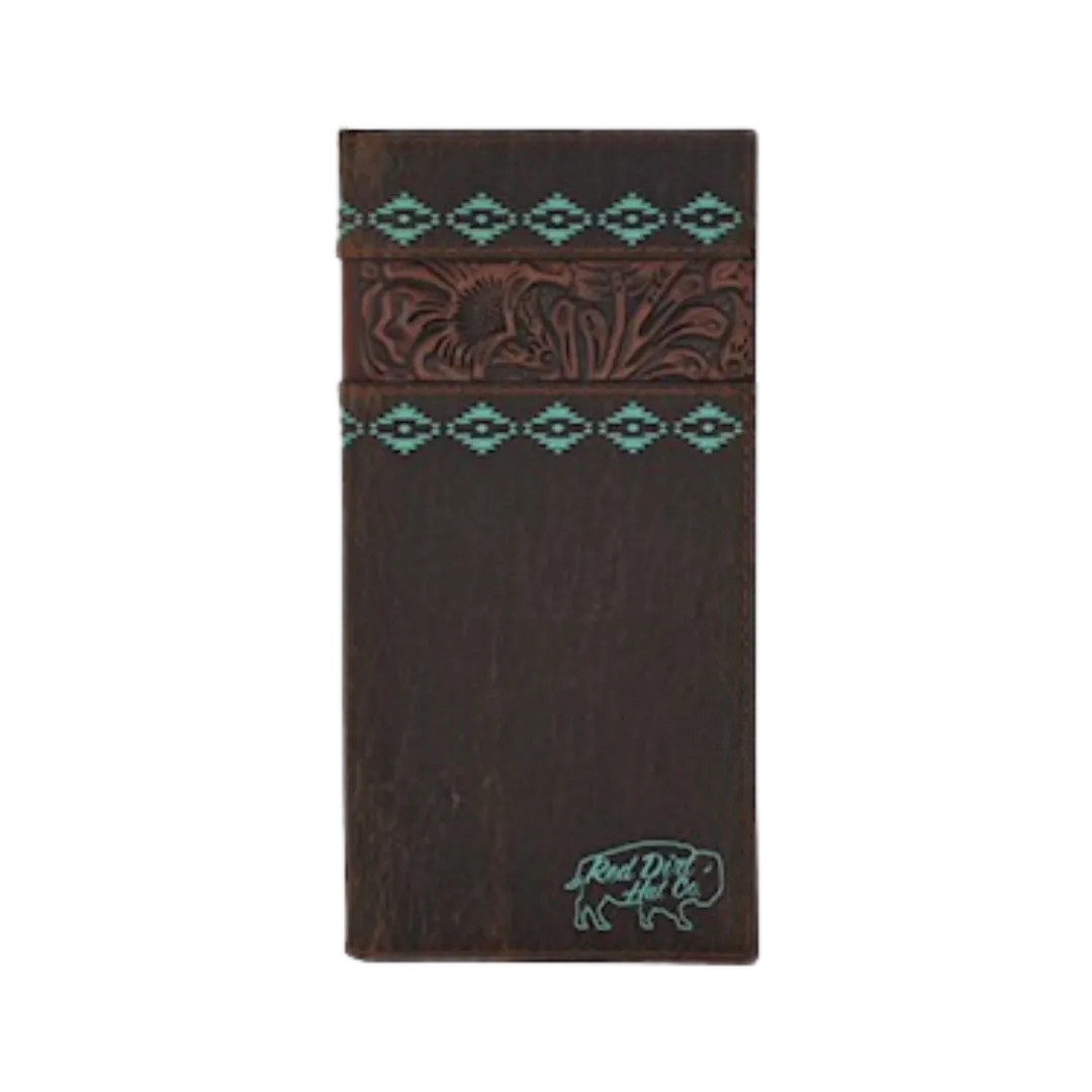 Trenditions Red Dirt Men's Tooled Accent Turquoise Design Wallet