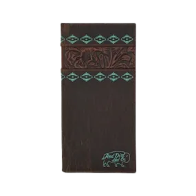 Trenditions Red Dirt Men's Tooled Accent Turquoise Design Wallet