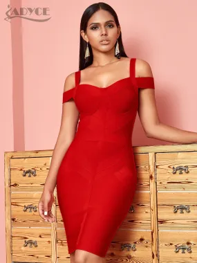 Trendy Red Bandaged Mini Party Dress