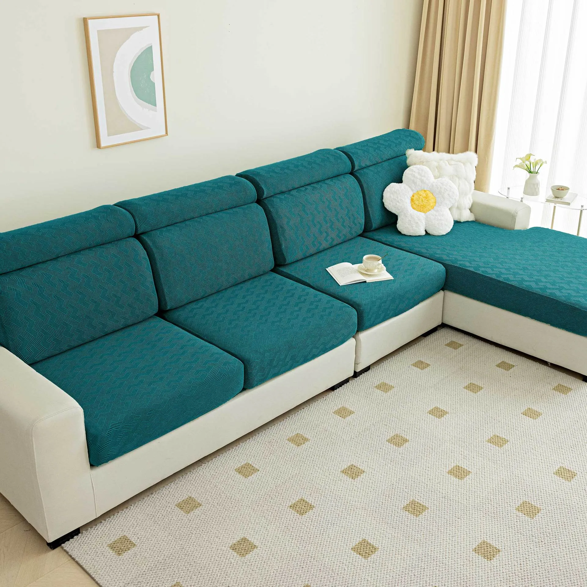 Trendy Solid Stretch Anti-Slip Furniture Slipcovers