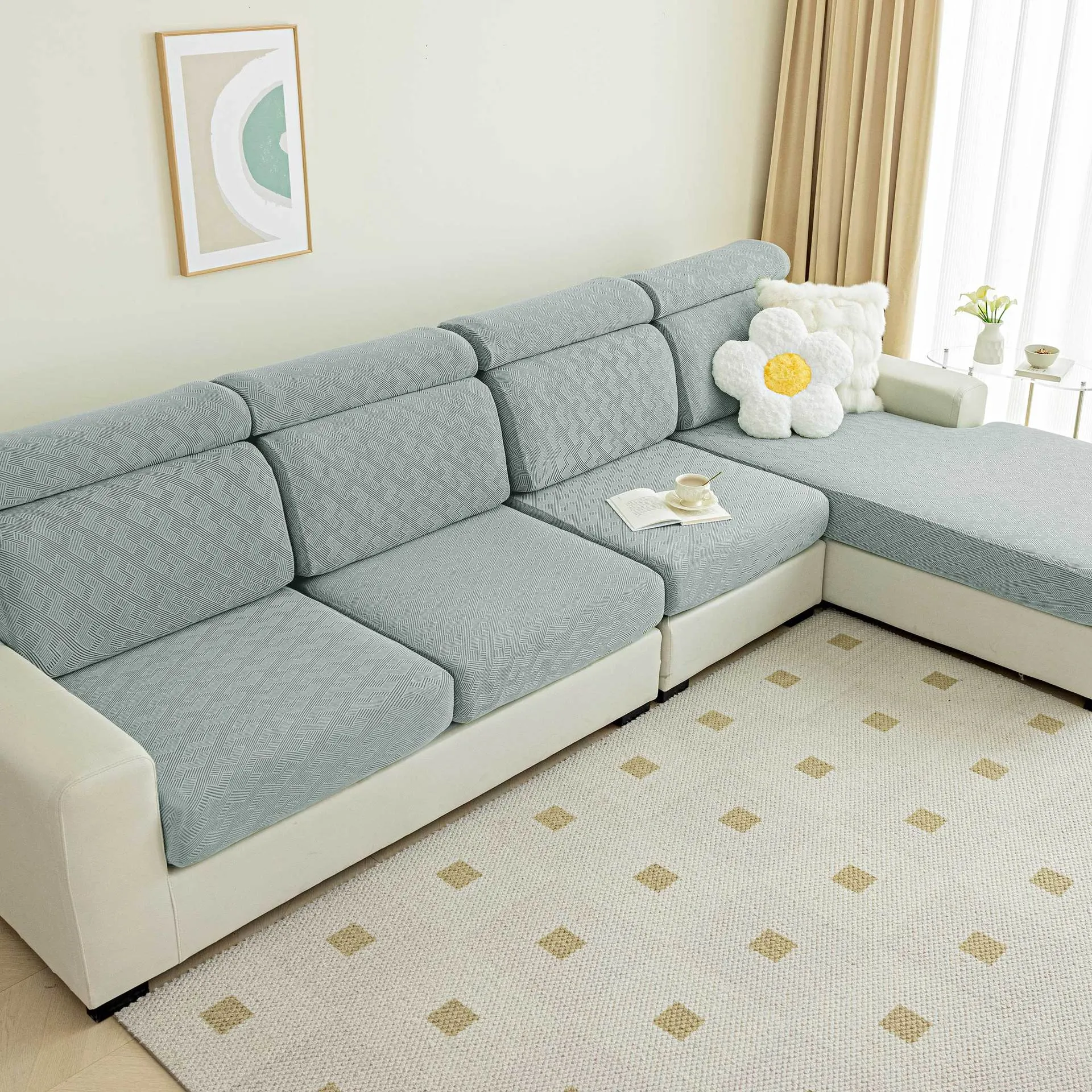 Trendy Solid Stretch Anti-Slip Furniture Slipcovers