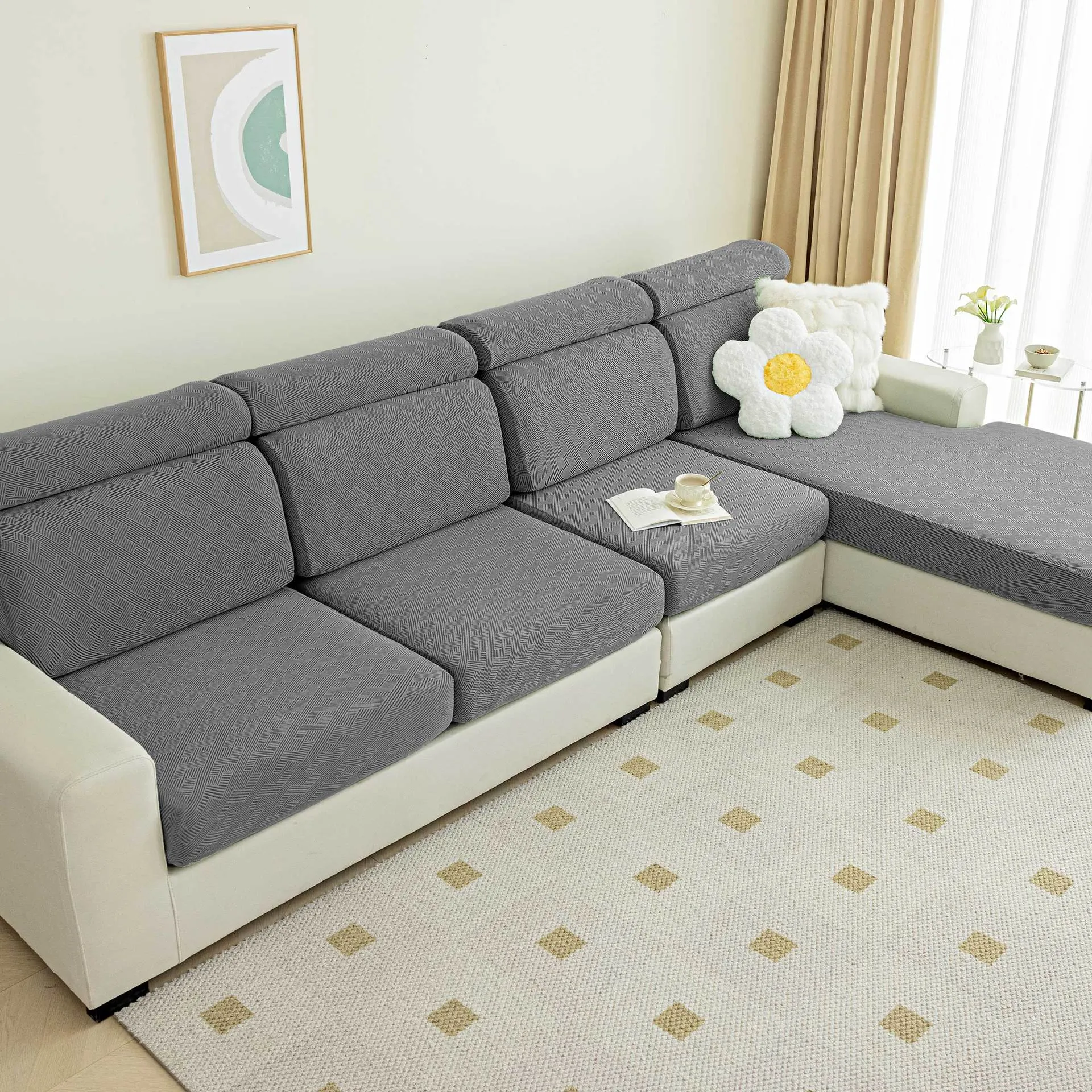 Trendy Solid Stretch Anti-Slip Furniture Slipcovers