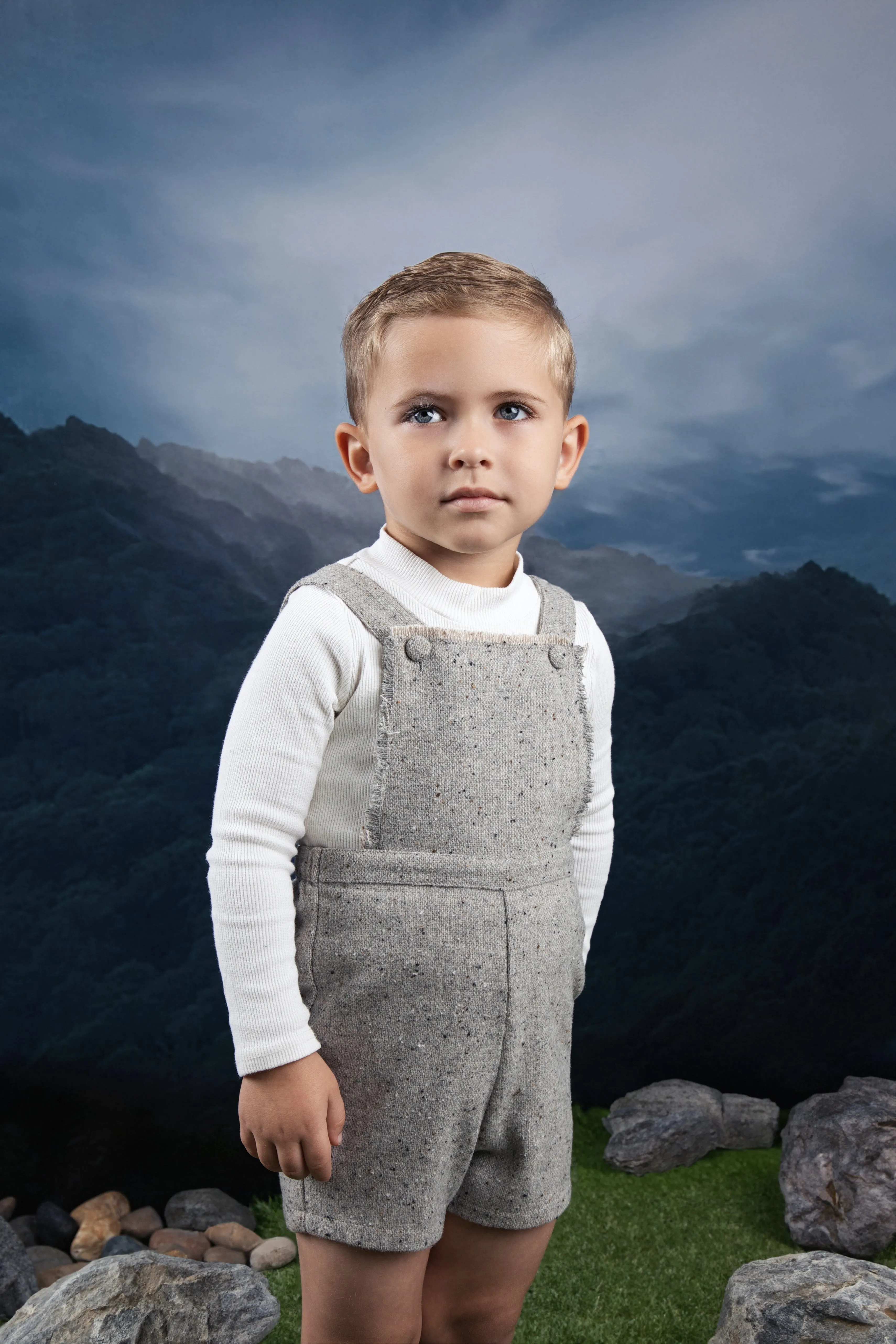 Tweed baby overall - Grey