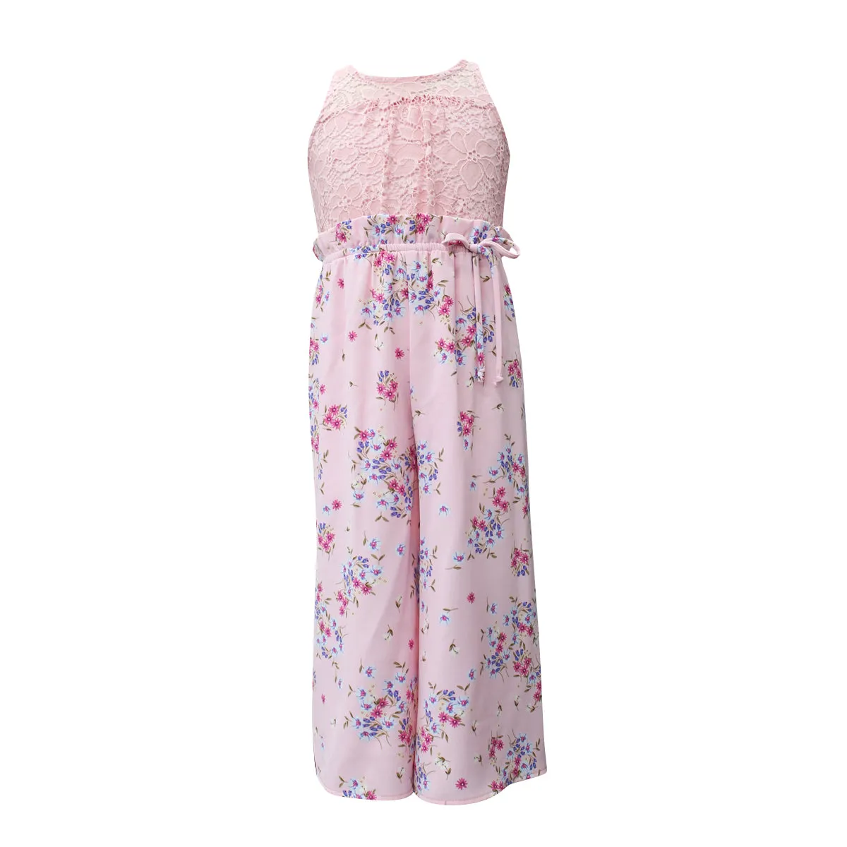 Tween Lace Top Floral Jumpsuit