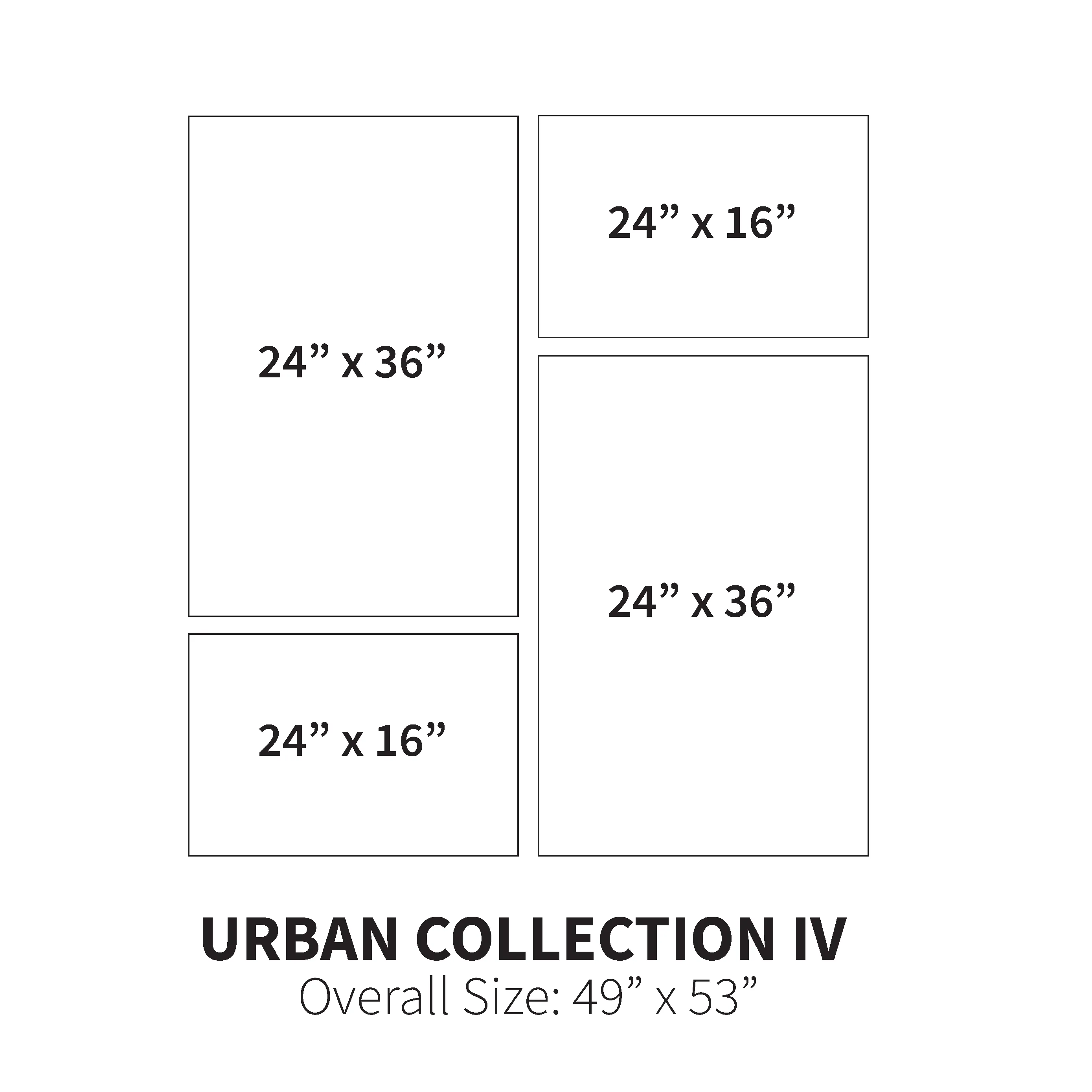 Urban Collection IV (Overall Size: 49" x 53")