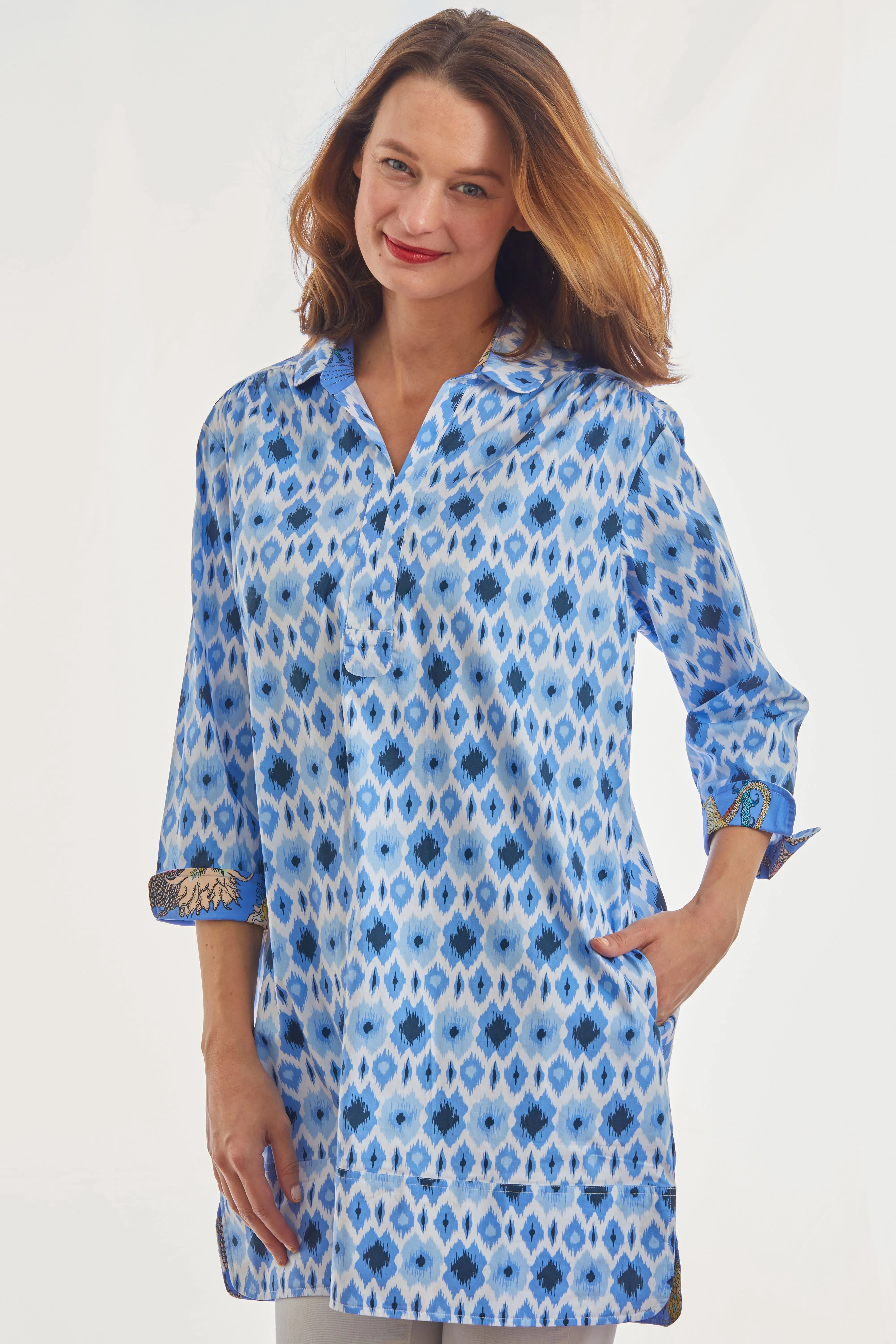 Vail Tunic - Blue Ikat