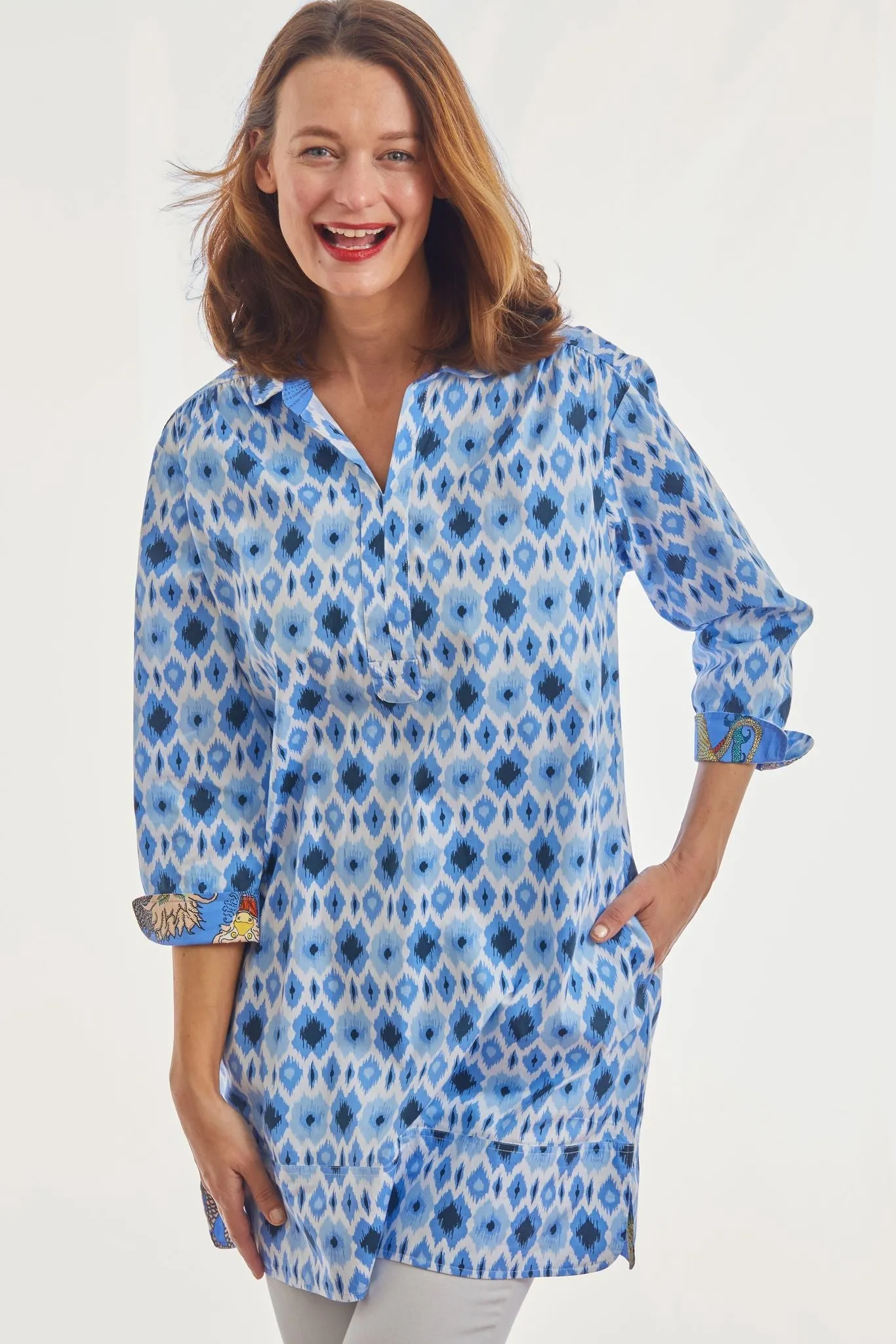 Vail Tunic - Blue Ikat