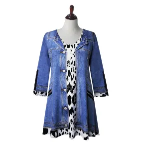 Valentina "Spot Jean" V-Neck Print Tunic - 23874-TU