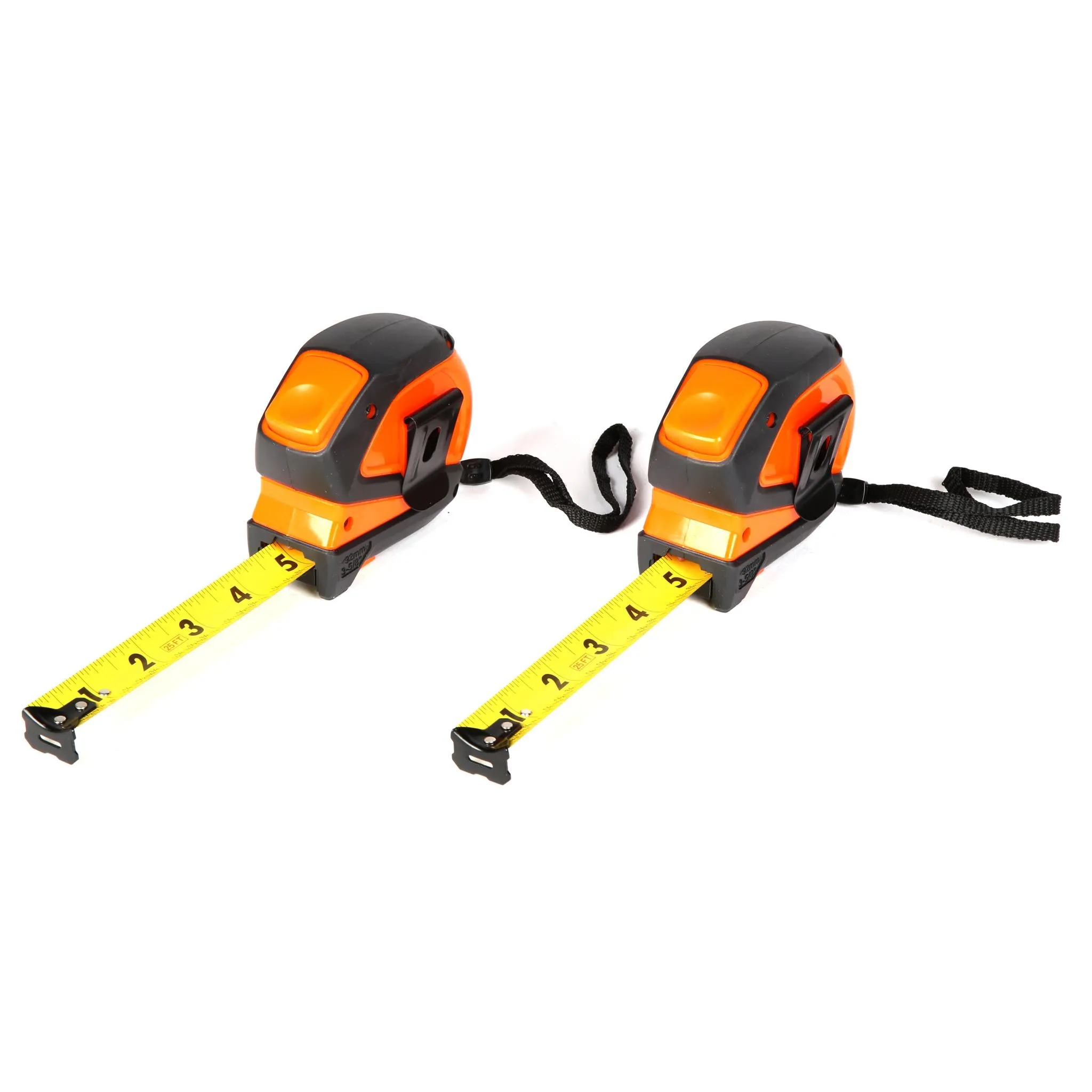 WEN ME425T-2 25-Foot Measuring Tape with Automatic Brake and Dual-Release Triggers, Two Pack