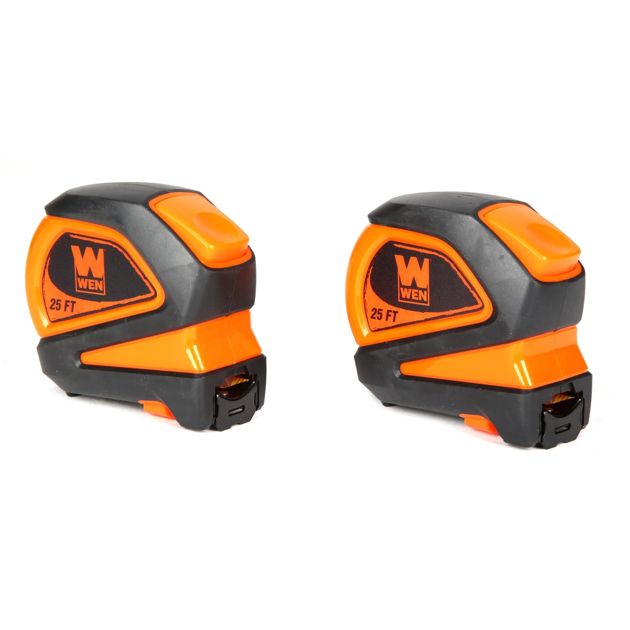 WEN ME425T-2 25-Foot Measuring Tape with Automatic Brake and Dual-Release Triggers, Two Pack