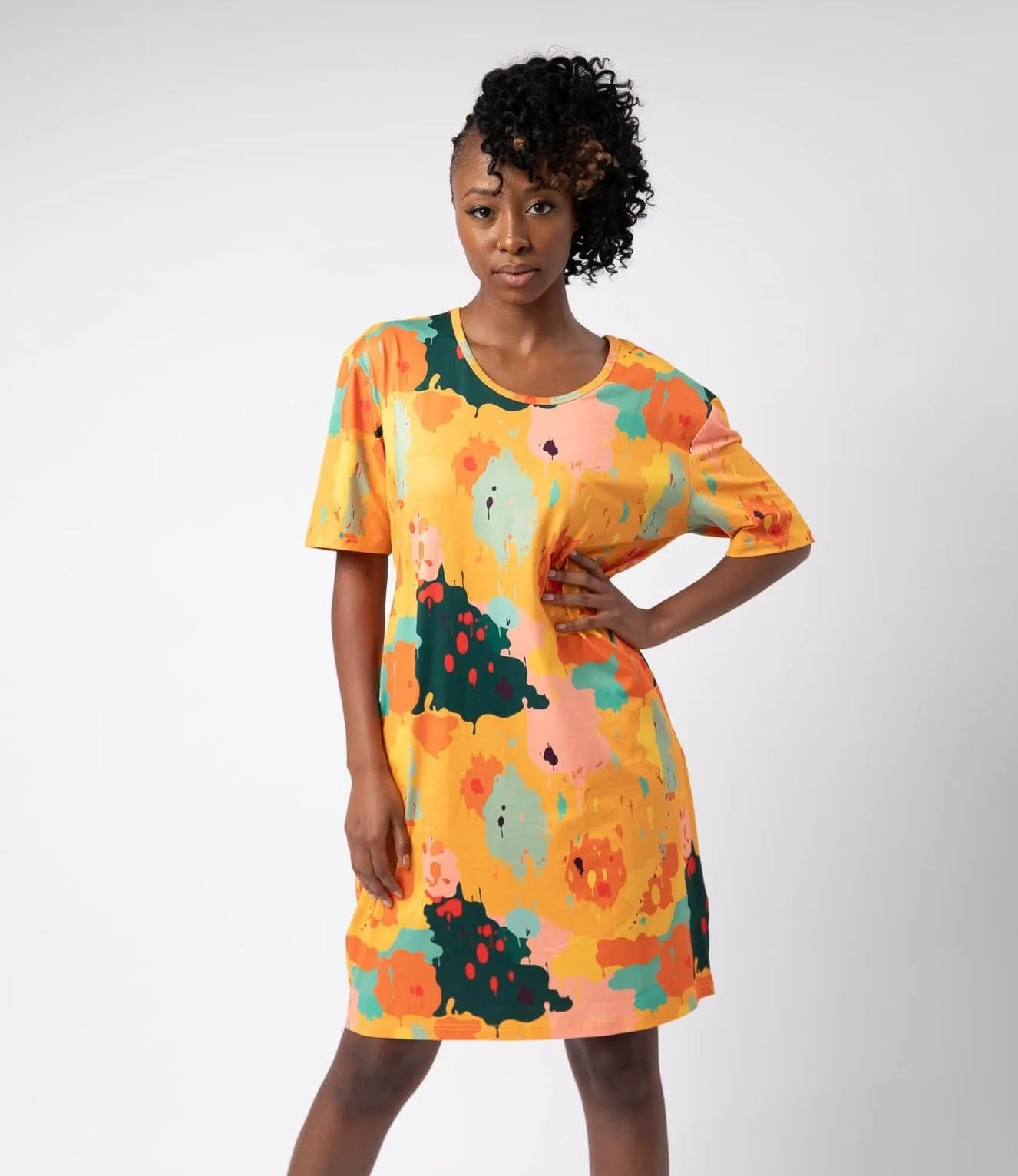 Werk! Of Art Drop Shoulder Pocket Dress