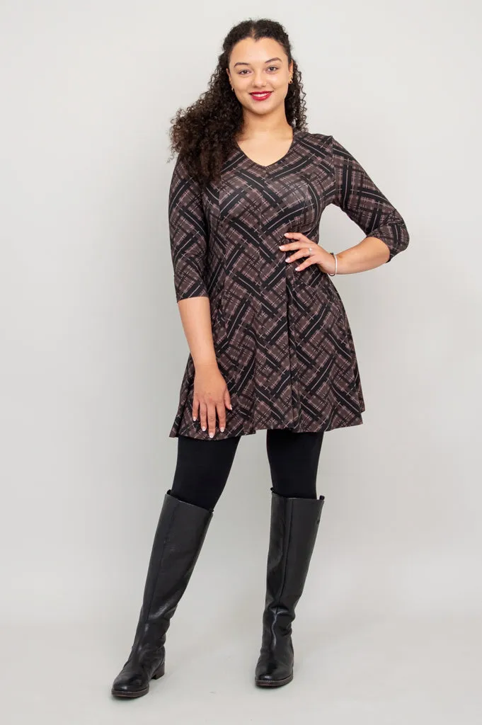 Wilma Tunic, Rich Plaid, Bamboo - Final Sale