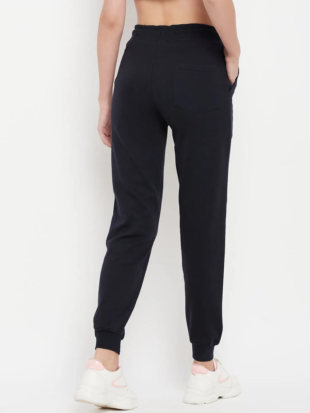 Women's Casual  Navy Blue Ankle length Mid rise Jogger Pants