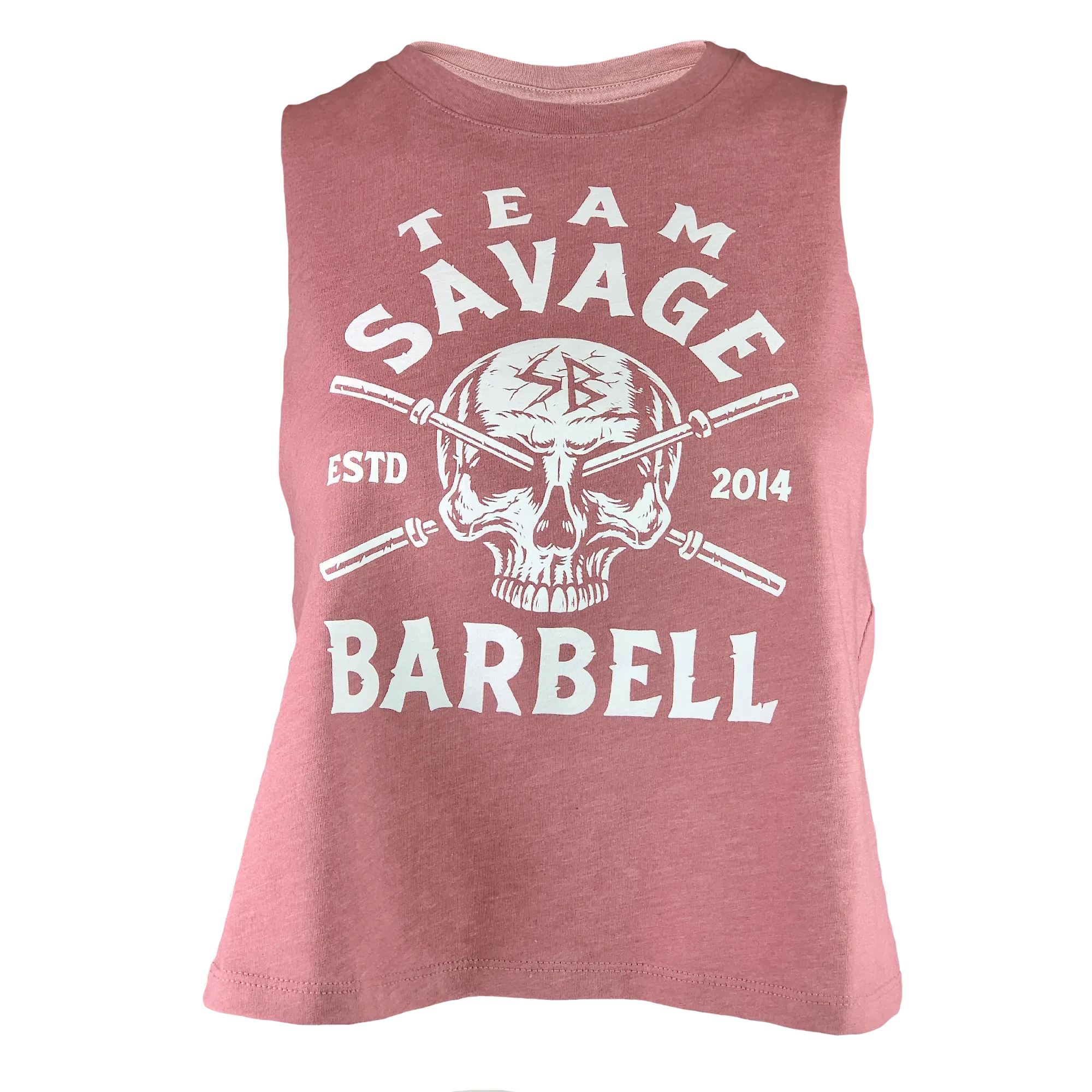 Women's Racerback Crop Tank - Team Savage - Mauve