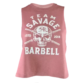 Women's Racerback Crop Tank - Team Savage - Mauve