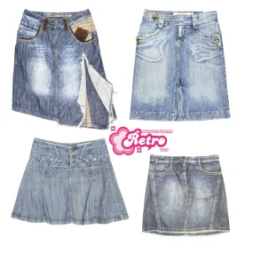 Y2K Cyber Girl Era Denim Midi Skirts