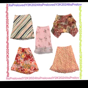 Y2k spring floral midi skirts(RX-552)