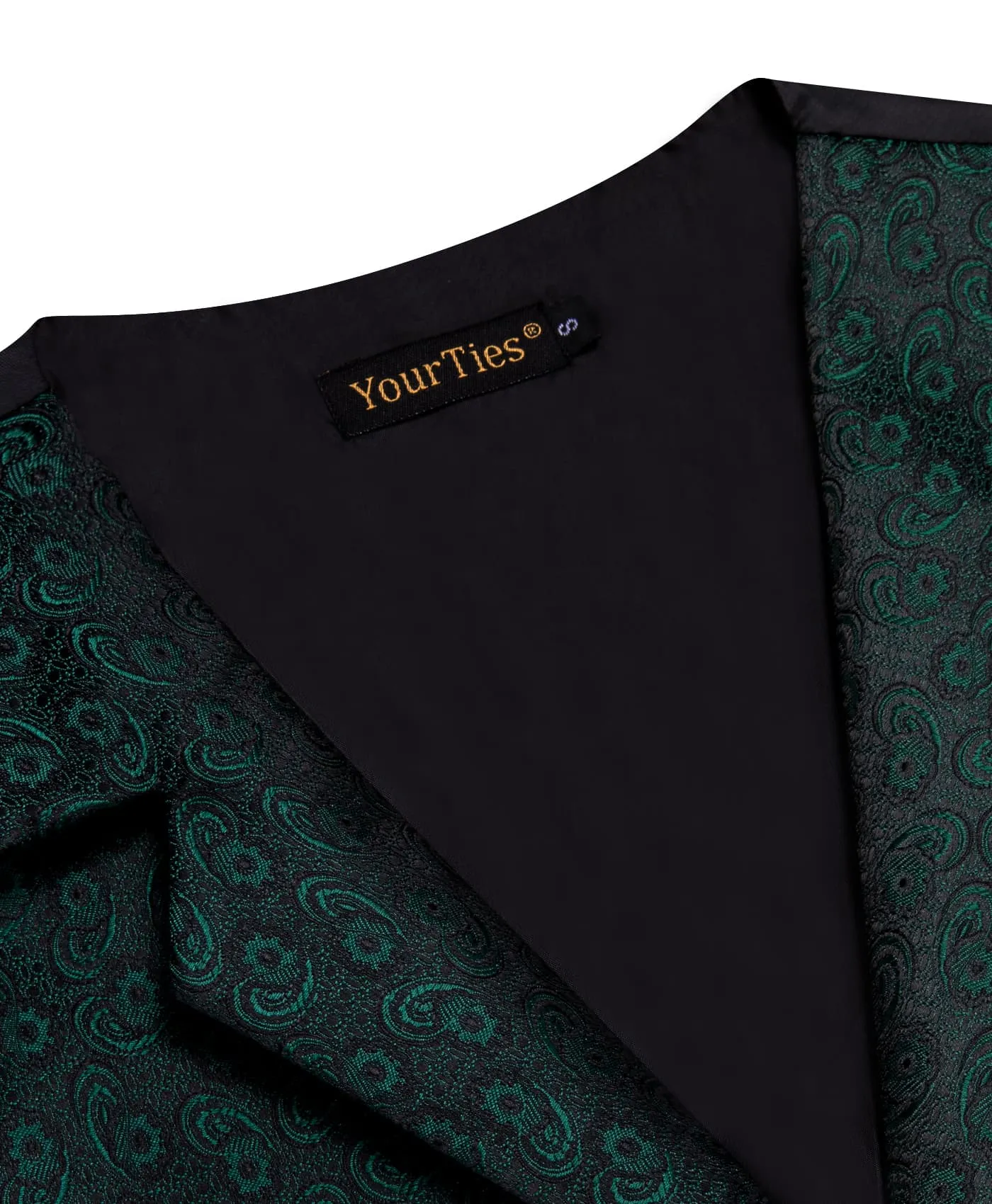 YourTies Jungle Green Wedding Waistcoat Mens Paisley Vest Necktie Set